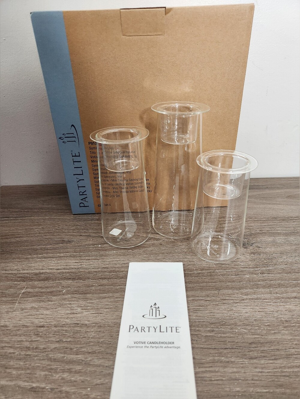 Partylite Symmetry Trio Glass Votive Candle Holder